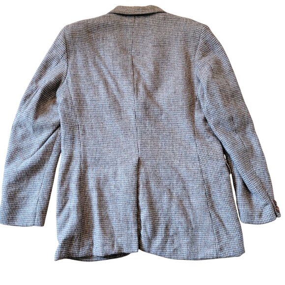 Orvis Harris Tweed Wool Blazer Jacket 42 Brown 3 Button Herringbone Plaid - Picture 4 of 11
